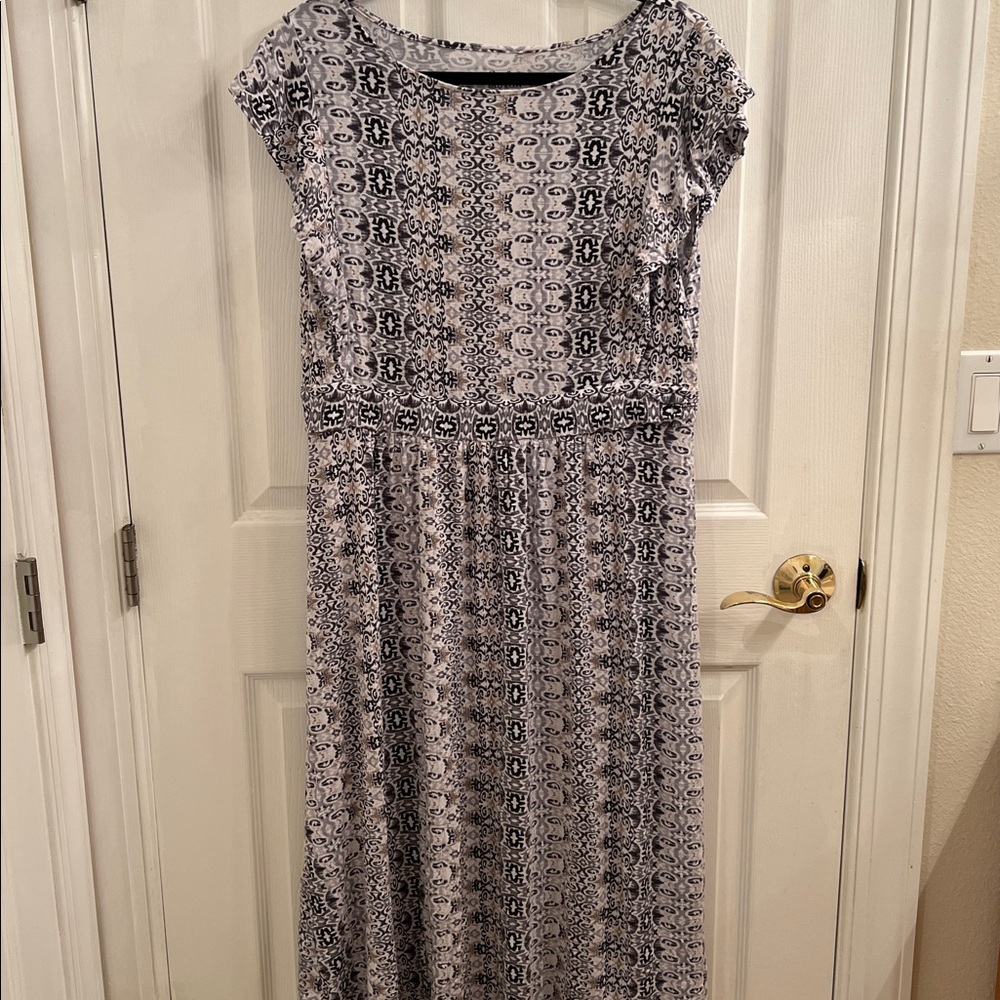 Patterned Black and White Dress